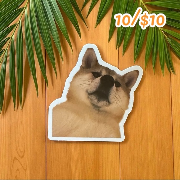 Funny Dog Meme Vinyl Sticker – Shiba Inu Reaction Face - Picture 1 of 1